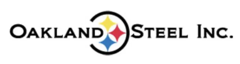 Logo of Oakland Steel Inc. with stars.